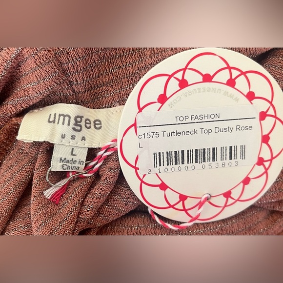 NWT umgee turtleneck in dusty rose women’s size large - Picture 8 of 8